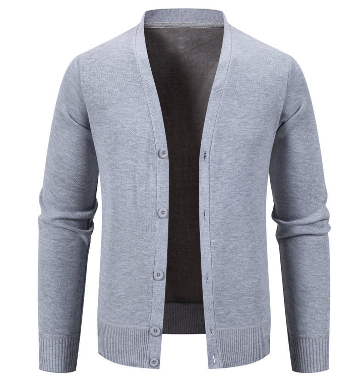 Herren Strickjacke V-Ausschnitt Bequem Knöpfe