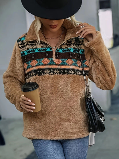 Damen Fleece-Pullover Bunt Modern Stylish
