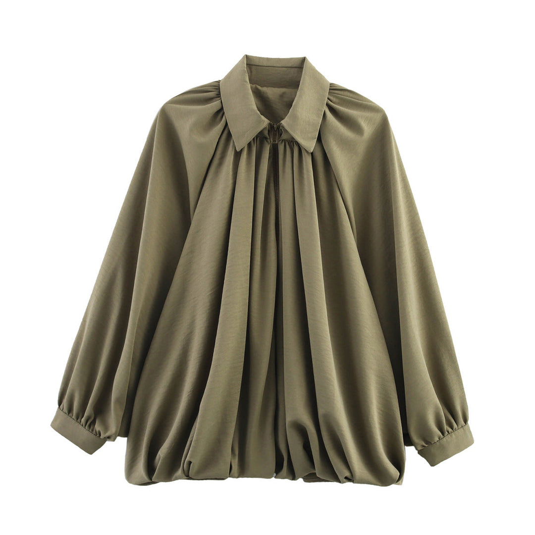 Damen Bluse Oversized Leicht Rüschen Design