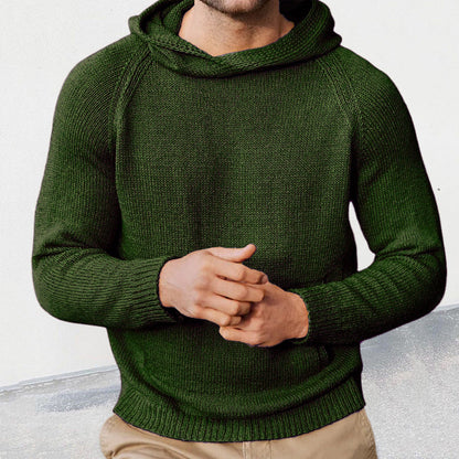 Herren Strickpullover Kapuze Feinmasche Modern