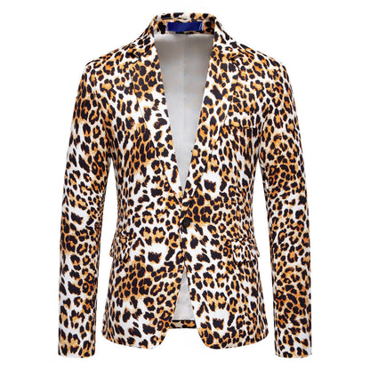 Herren Blazer Slim Fit Wildmuster Elegant