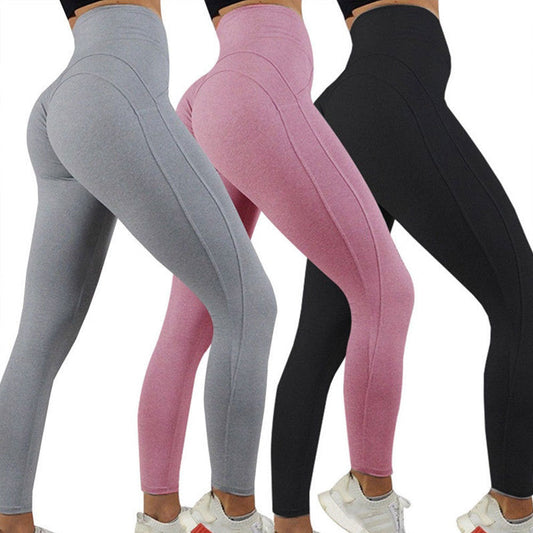 Damen Sportleggings Hoher Bund Mit Seitentaschen - IdealeKleiden