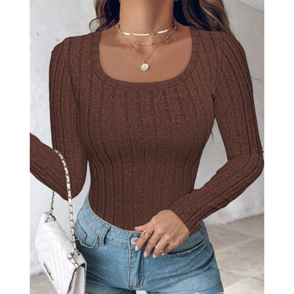 Damen Langarmshirt Strukturiertes Design Elegant