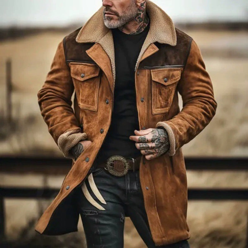 Herren Lederjacke Modern Warm Fleece Innenfutter - IdealeKleiden