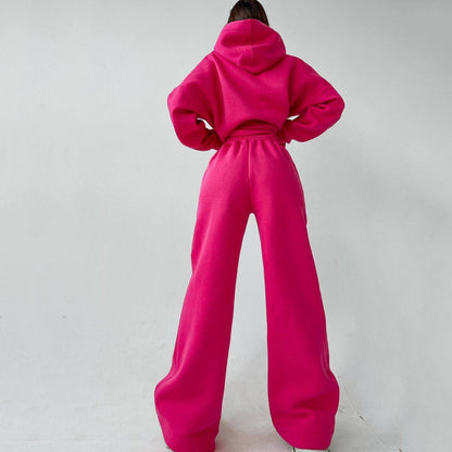 Damen Casual Oversized Hoodie Set mit weiten Hosen
