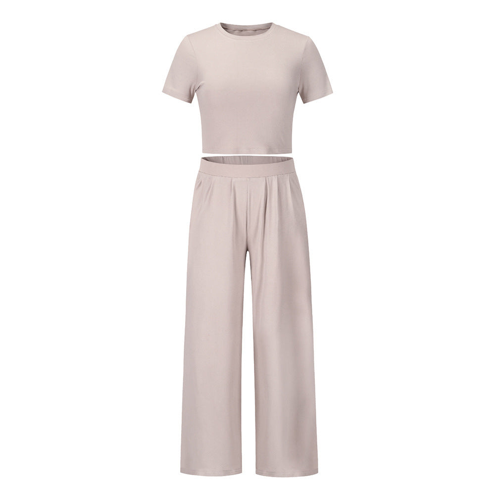 Damen Bequemes Sommer-Top mit weitem Hosen-Set