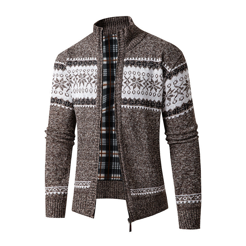 Herren Strickjacke Modern Hoher Kragen