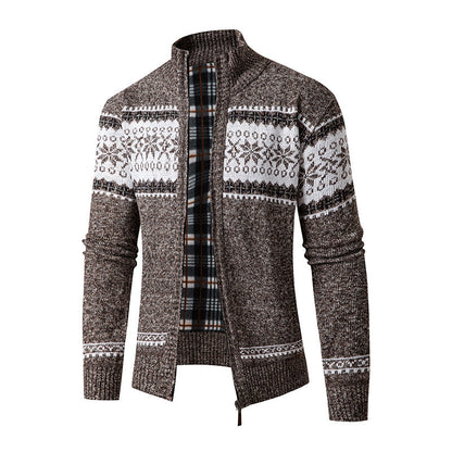 Herren Strickjacke Modern Hoher Kragen