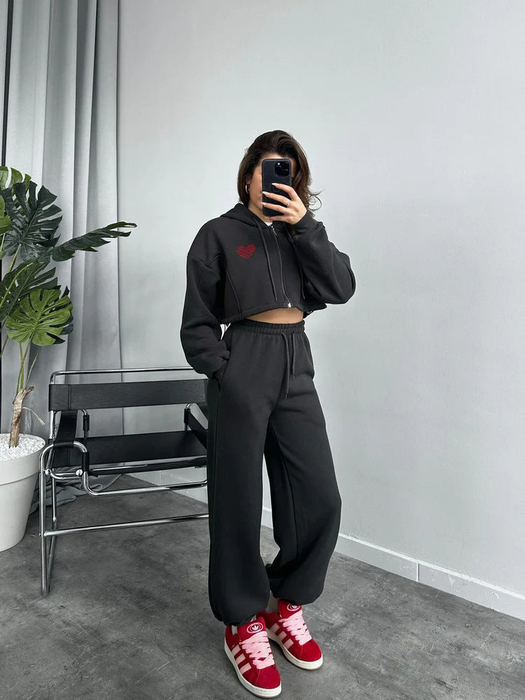 Damen Sportanzug Hoodie Jogginghose Set Bequem
