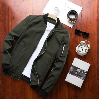 Herren Bomberjacke Modern Sportlich Mit Taschen