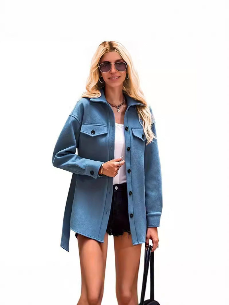 Winter Kurzmantel Oversized Wolle Reverskragen