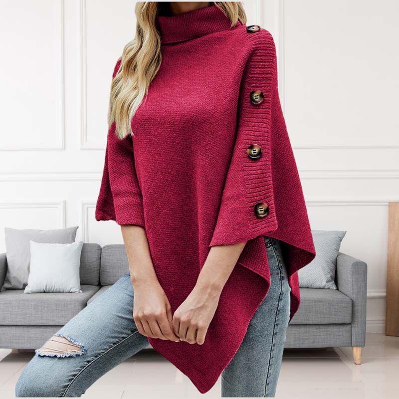 Stylischer Poncho Akryl Warm und Elegant