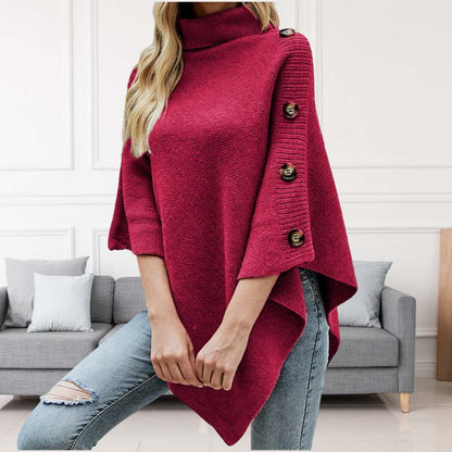 Stylischer Poncho Akryl Warm und Elegant