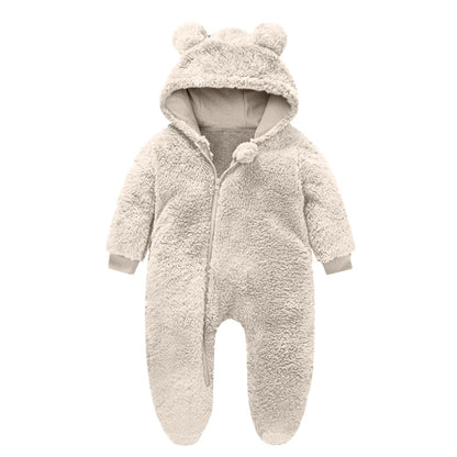 Kinder Fleece Overall Bärenohren Kuschelwarm