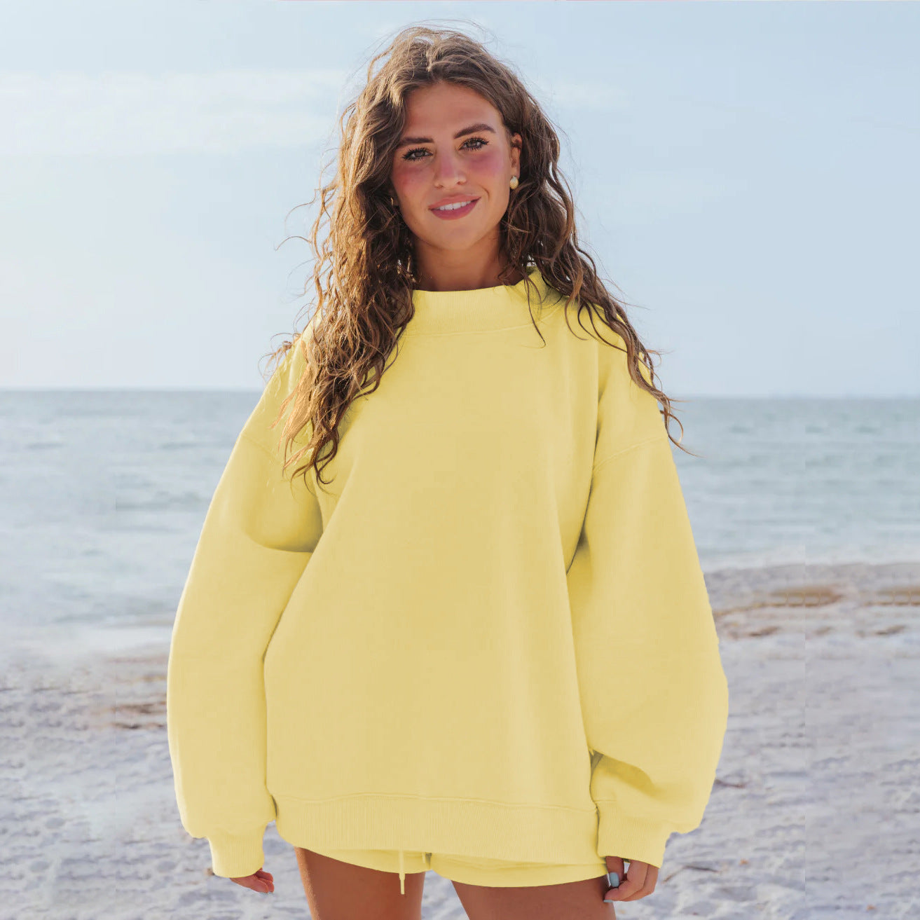 Damen Oversize Sweatshirt Großzügig Komfortabel