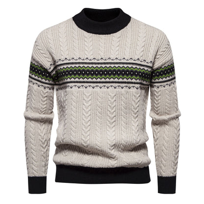 Herren Strickpullover Modern Zopfmuster Elegantes Design
