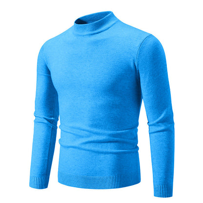 Herren Pullover Fein Strick Hochkragen Elegant