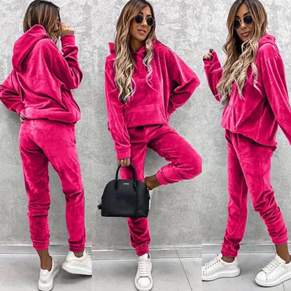 Damen Fleece Set Weich Hochkragen Elastisch - IdealeKleiden