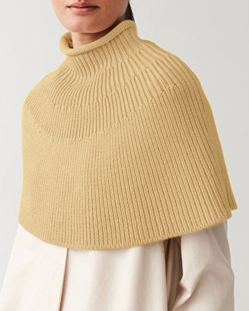 Damen Strickcape Elegantes Design Hochkragen