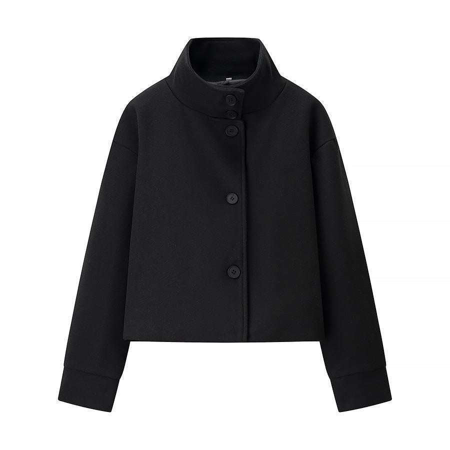 Damen Kurzjacke Elegant Stehkragen Modern