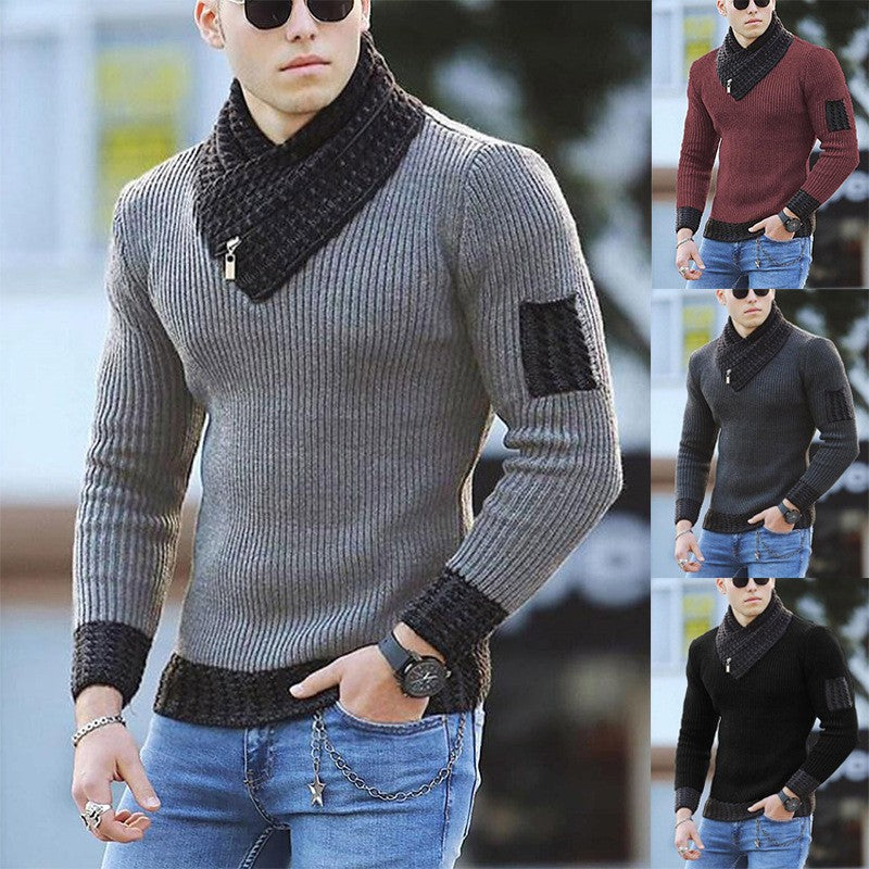 Herren Pullover Asymmetrisch Struktur Design - IdealeKleiden