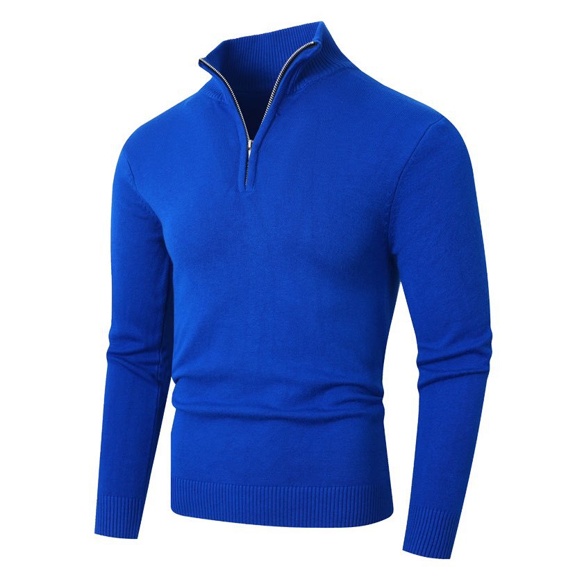 Herren Pullover Modern Halbzipper Strukturstoff - IdealeKleiden