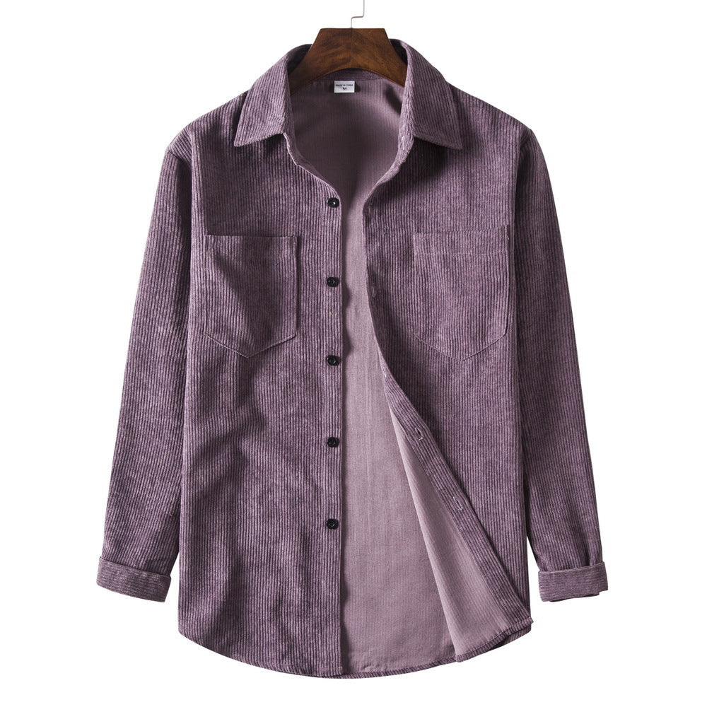 Herren Cordhemd Elegantes Design mit Knöpfen