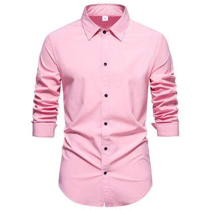 Herren Langarmhemd Baumwolle Moderner Schnitt