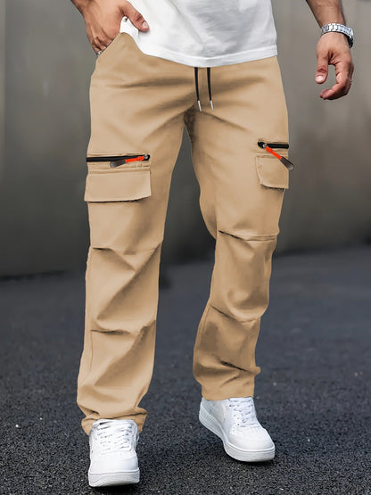Herren Cargo Hose Bequem Elastisch Große Taschen