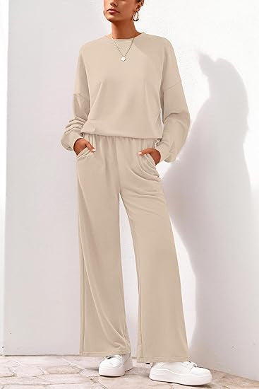 Damen Sweathose Bequem Weite Bein Relaxed Fit