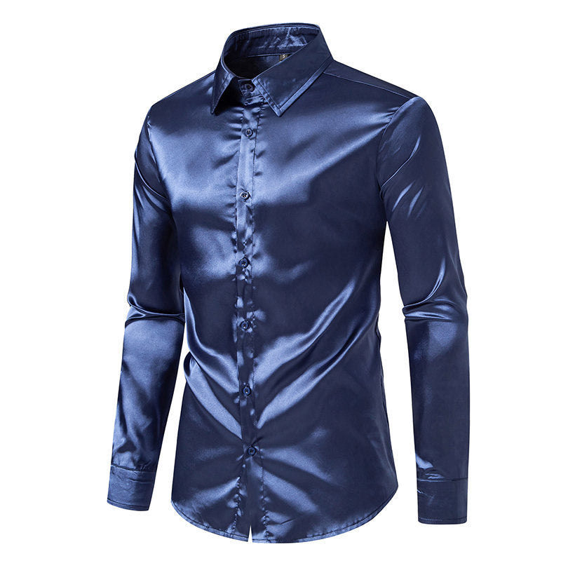 Herren Satinhemd Elegant Klassisch
