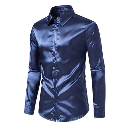 Herren Satinhemd Elegant Klassisch