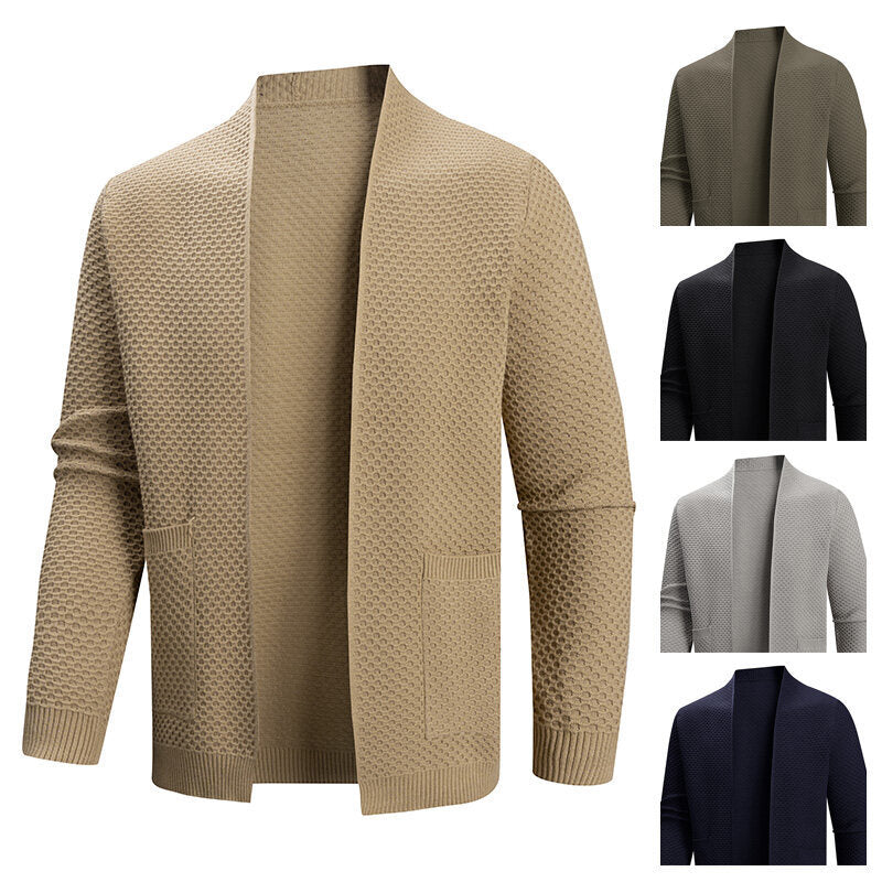 Herren Strickjacke Modern Struktur Muster Praktisch - IdealeKleiden