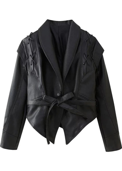 Modischer Blazer Schnürstil Kunstleder
