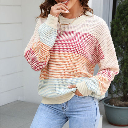 Damen Strickpullover Frühjahr Farbenfroh