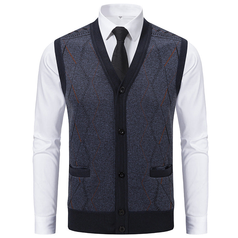 Herren Strickweste Modern Raffiniert mit Taschen