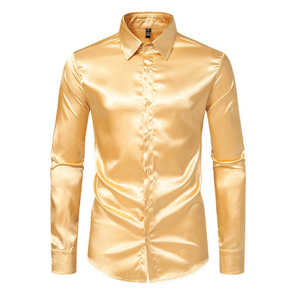 Herren Hemd Elegant Satin Glanz