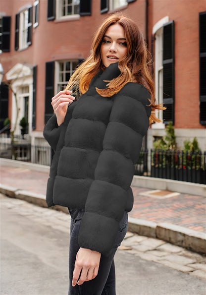 Damen Winterjacke Daunenfüllung Hochkragen Style