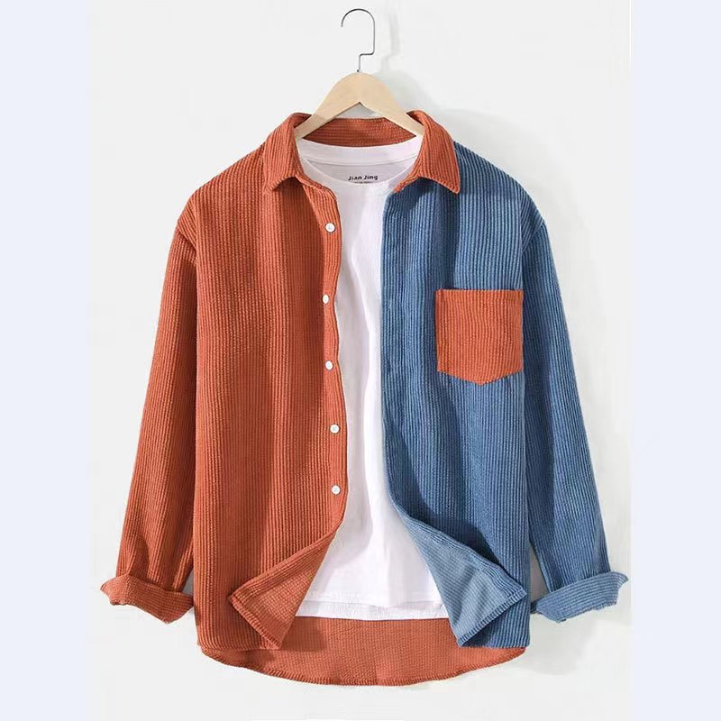 Herren Cordshirt Mit Struktur Optik Brusttasche