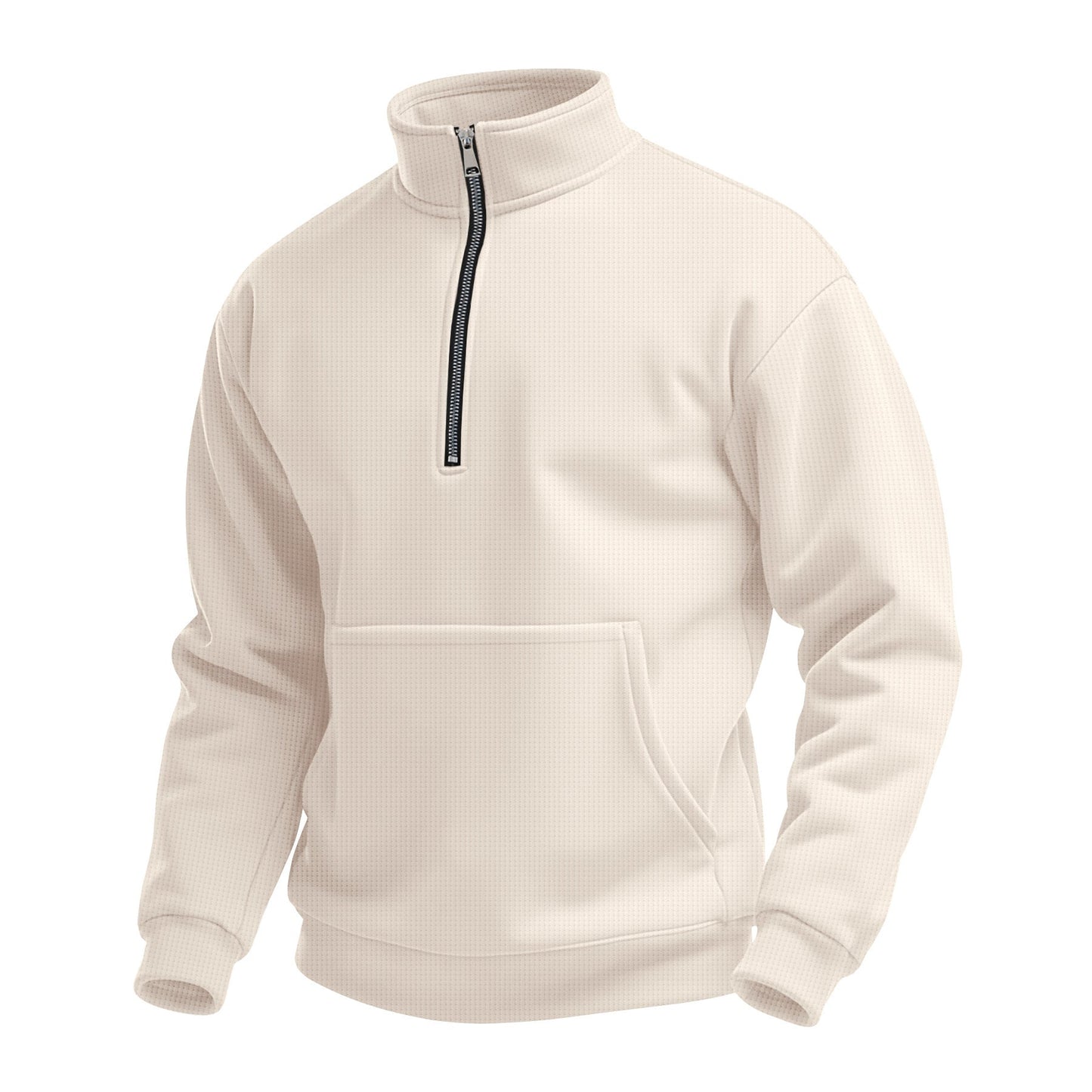 Herren Fleece Pullover Stehkragen Kängurutasche Praktisch
