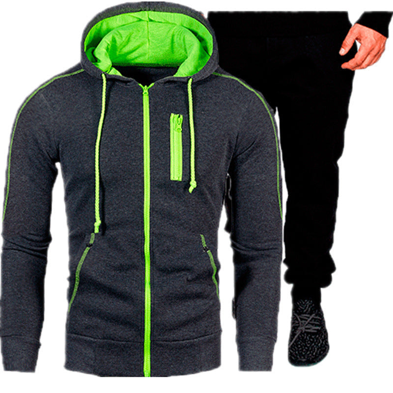 Herren Sport Outfit Kapuzenjacke Jogginghose Set