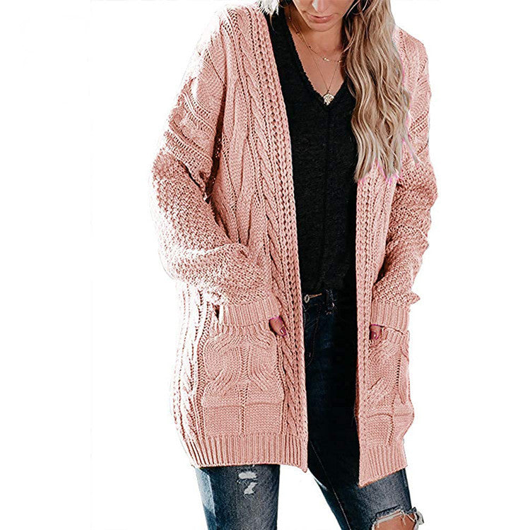 Damen Strickjacke Grobstrick Feminin Praktisch