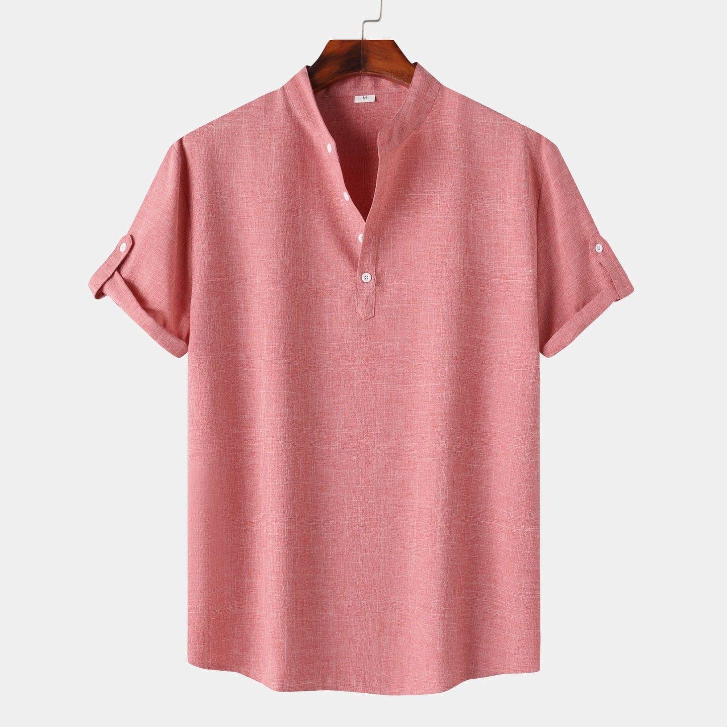 Herren Kurzarmhemd Modern Henley Style