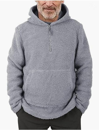 Herren Fleece Pullover Kuschelig Halbzipper Design