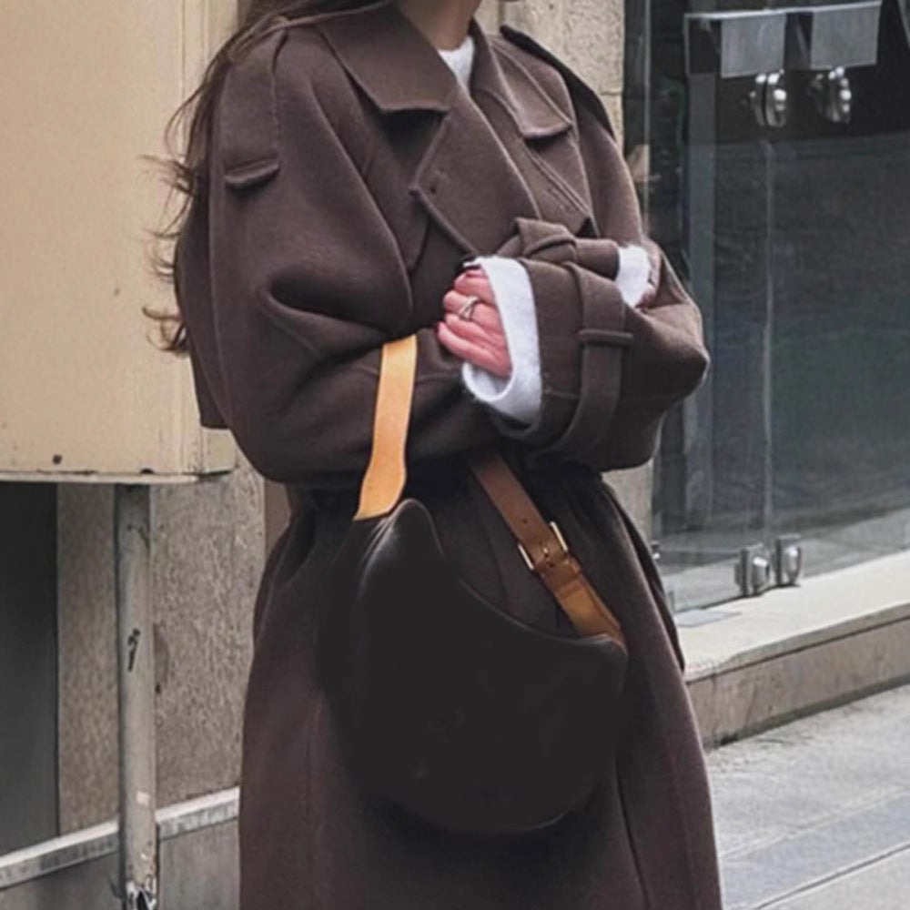 Damen Wintermantel Oversize Elegant mit Taschen
