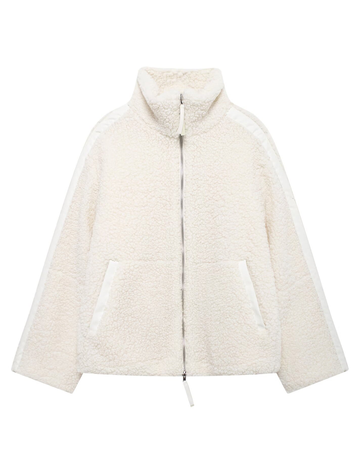 Warme Fleece Steppjacke Doppel-Reißverschluss