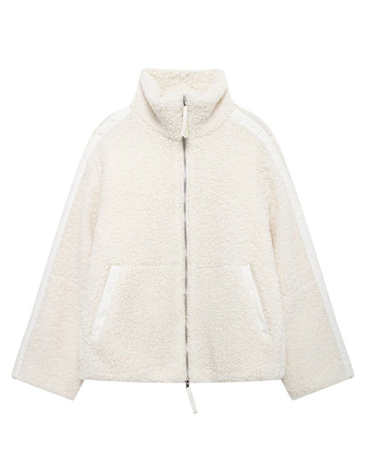 Warme Fleece Steppjacke Doppel-Reißverschluss