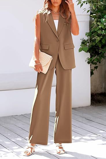 Damen Business Anzug Elegant Kurzarm Tops und Hose