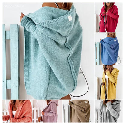 Damen Strickpullover Lässig Offen Vorne - IdealeKleiden