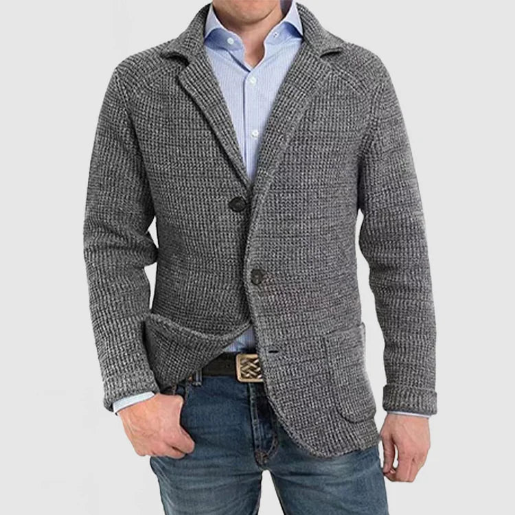 Herren Strickjacke Modern Zweiknopf Design